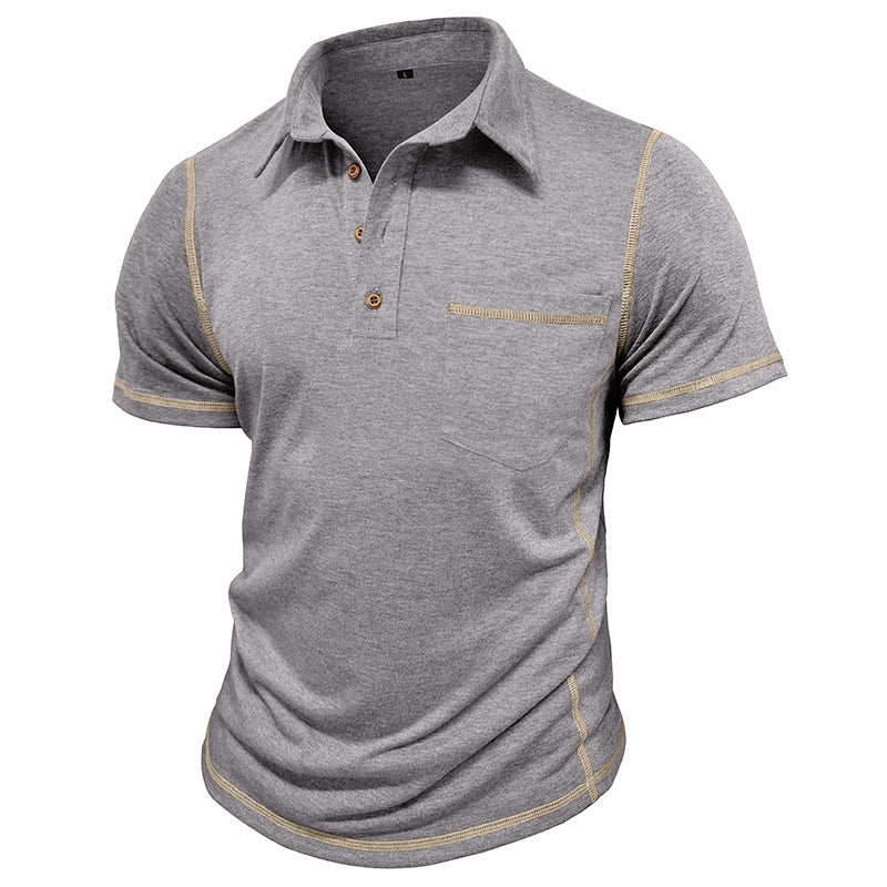 Vintage Comfortable Henley Shirt POLO Shirt New Lapel T-Shirt Casual Vintage Fashion