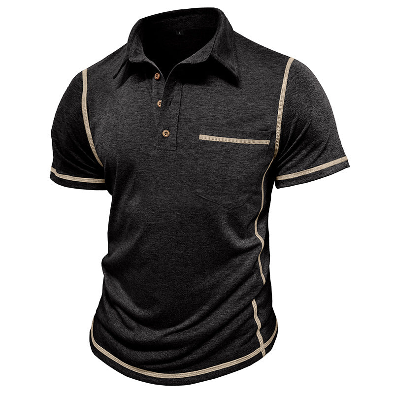 Vintage Comfortable Henley Shirt POLO Shirt New Lapel T-Shirt Casual Vintage Fashion