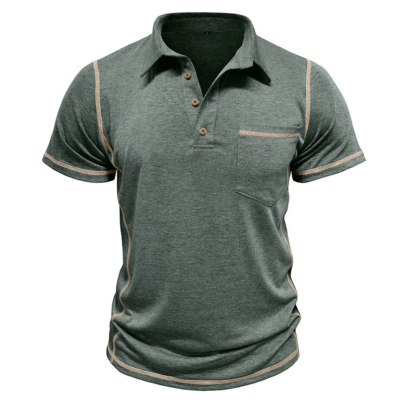 Vintage Comfortable Henley Shirt POLO Shirt New Lapel T-Shirt Casual Vintage Fashion