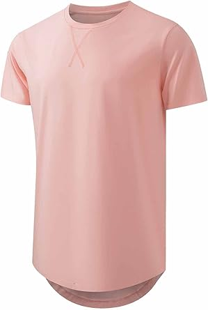 š„Men's Cotton Hipster Hip Hop Longline Crewneck T-Shirt