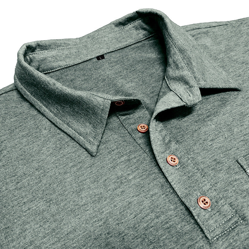 Vintage Comfortable Henley Shirt POLO Shirt New Lapel T-Shirt Casual Vintage Fashion