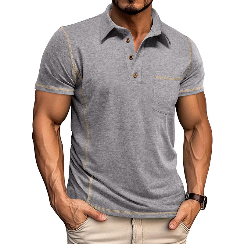 Vintage Comfortable Henley Shirt POLO Shirt New Lapel T-Shirt Casual Vintage Fashion
