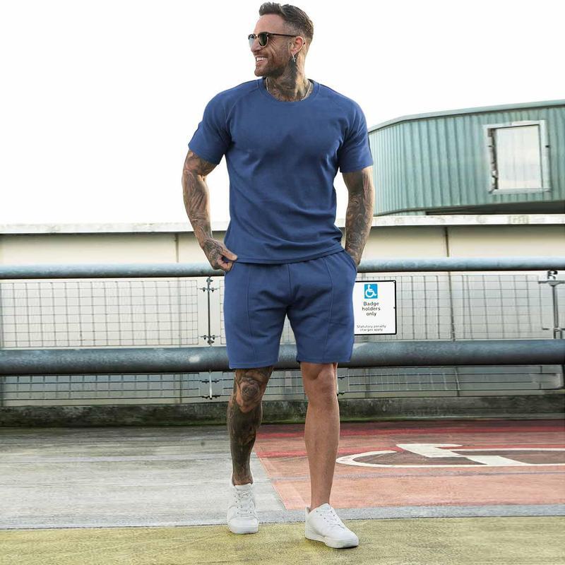 Mens Short Sets 2 Piece Outfits Fashion Summer Tracksuits Casual Set
