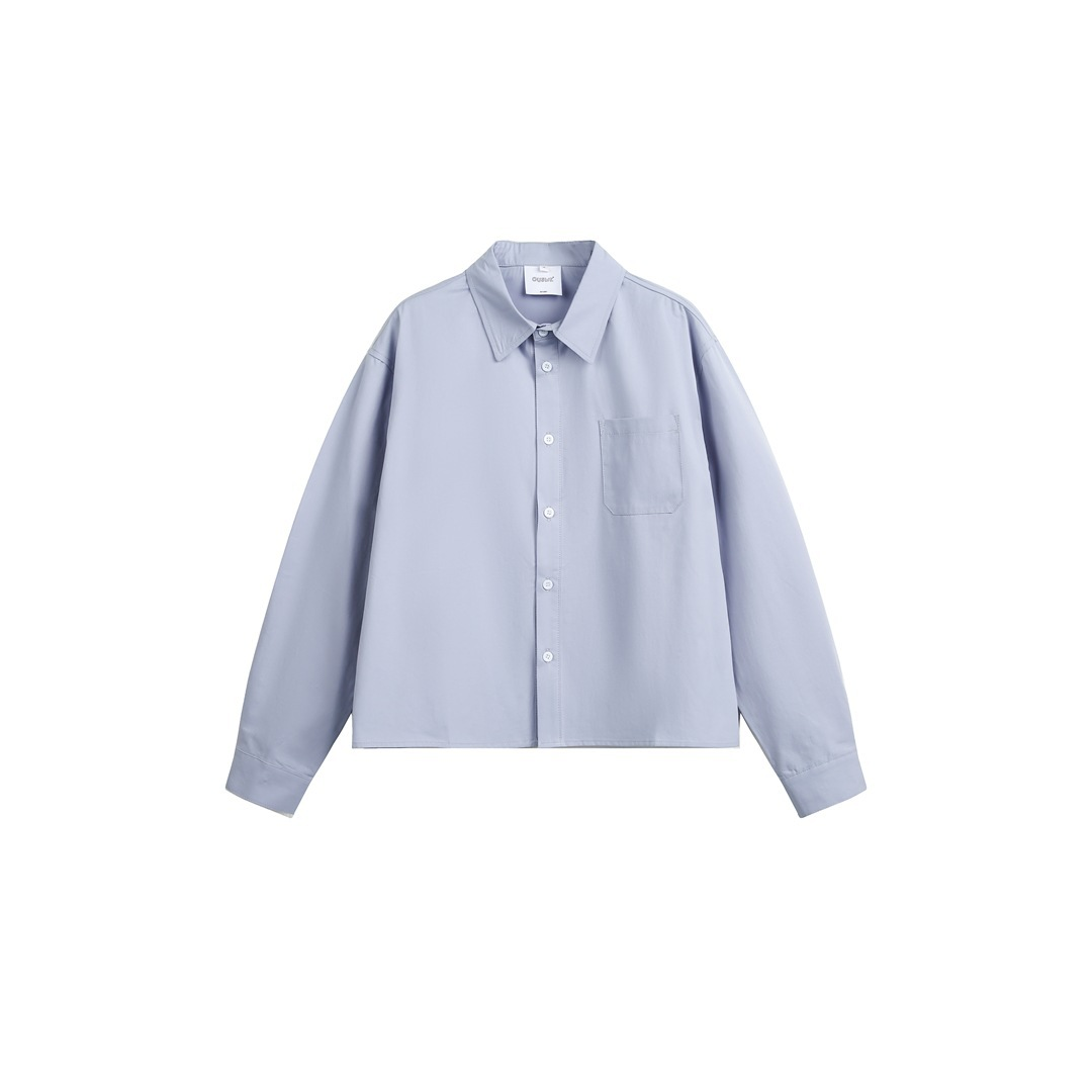 Niche Basic American Retro Pocket Work Shirt Men's Loose Long-Sleeved Short Jacket