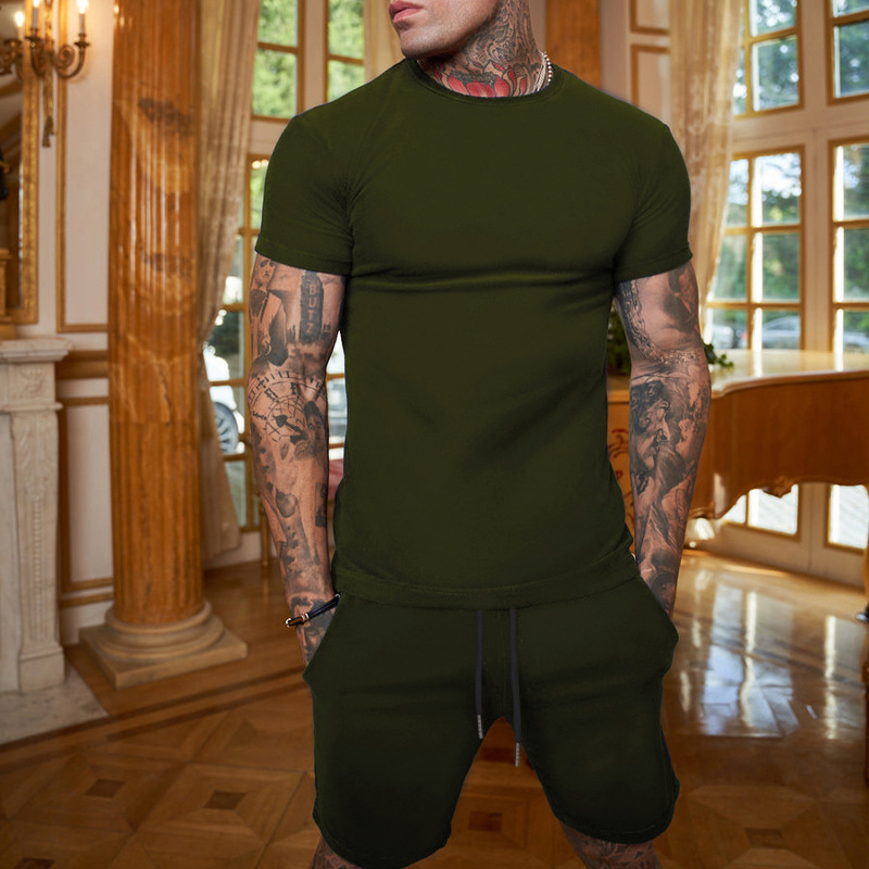 Mens Short Sets 2 Piece Outfits Fashion Summer Tracksuits Casual Set