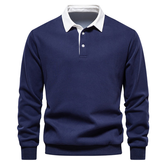Polo Collar Sweatshirt Trendy Men's Casual