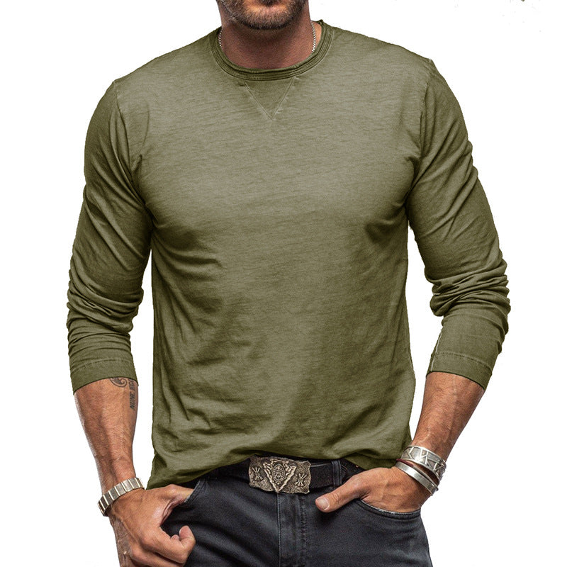New Men's Long Sleeve Crew Neck T-Shirt Essential Items Practical And Durable