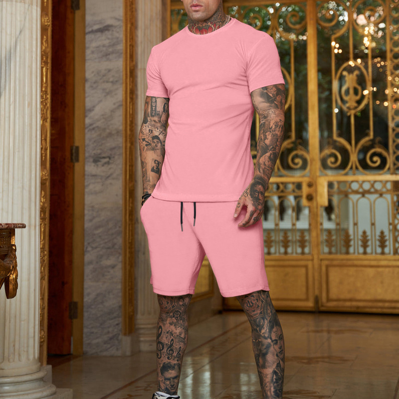 Mens Short Sets 2 Piece Outfits Fashion Summer Tracksuits Casual Set