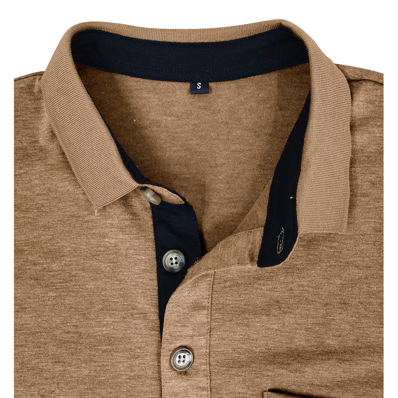 Premium Men's Long Sleeve Polo Shirt Casual Business Essential