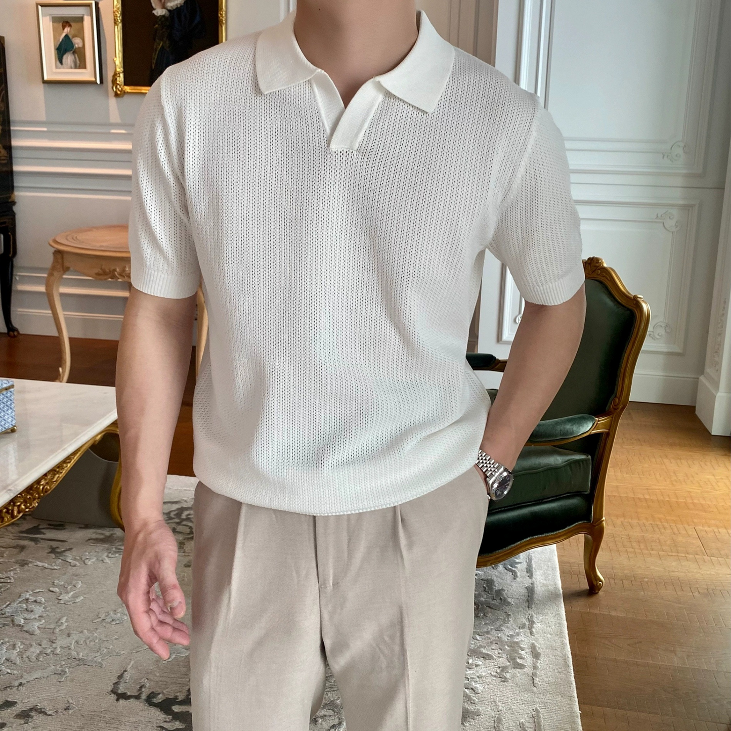 Men's Slim Fit Cotton Polo Shirt - Breathable Summer Casual & Golf Tee