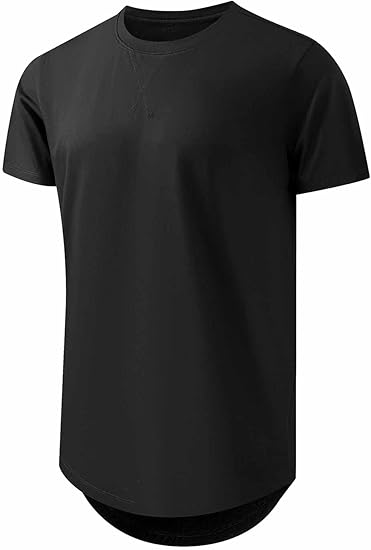 🔥Men's Cotton Hipster Hip Hop Longline Crewneck T-Shirt