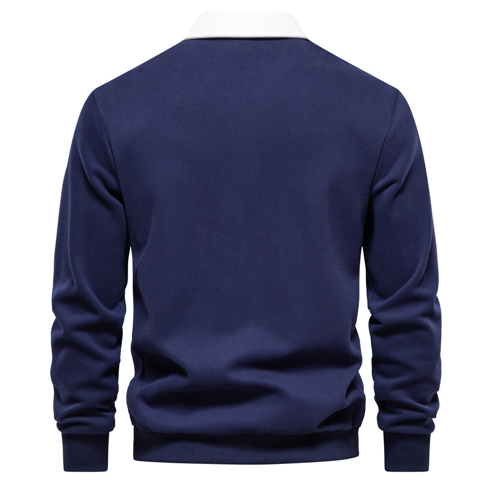 Polo Collar Sweatshirt Trendy Men's Casual
