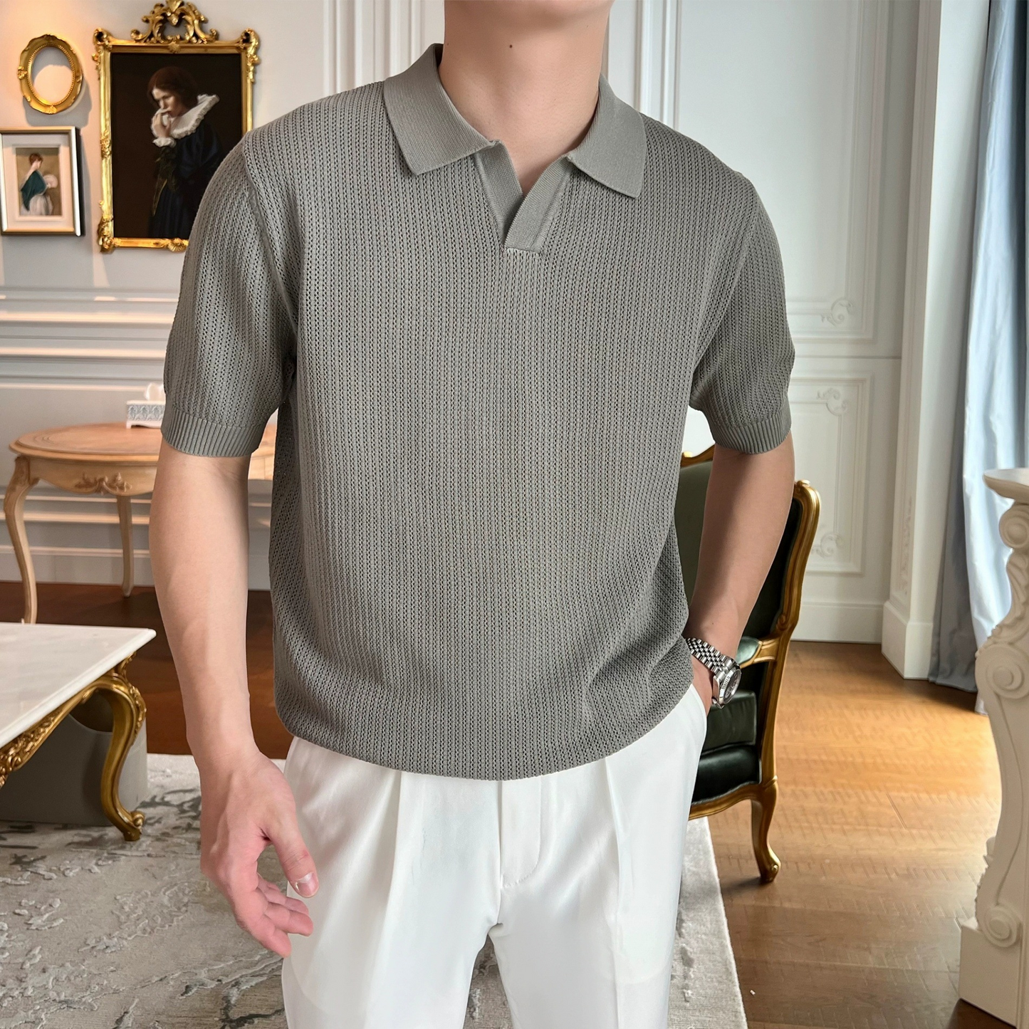Men's Slim Fit Cotton Polo Shirt - Breathable Summer Casual & Golf Tee