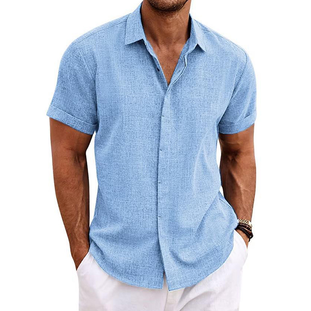 Men's Linen Shirt Short Sleeve Casual Shirt