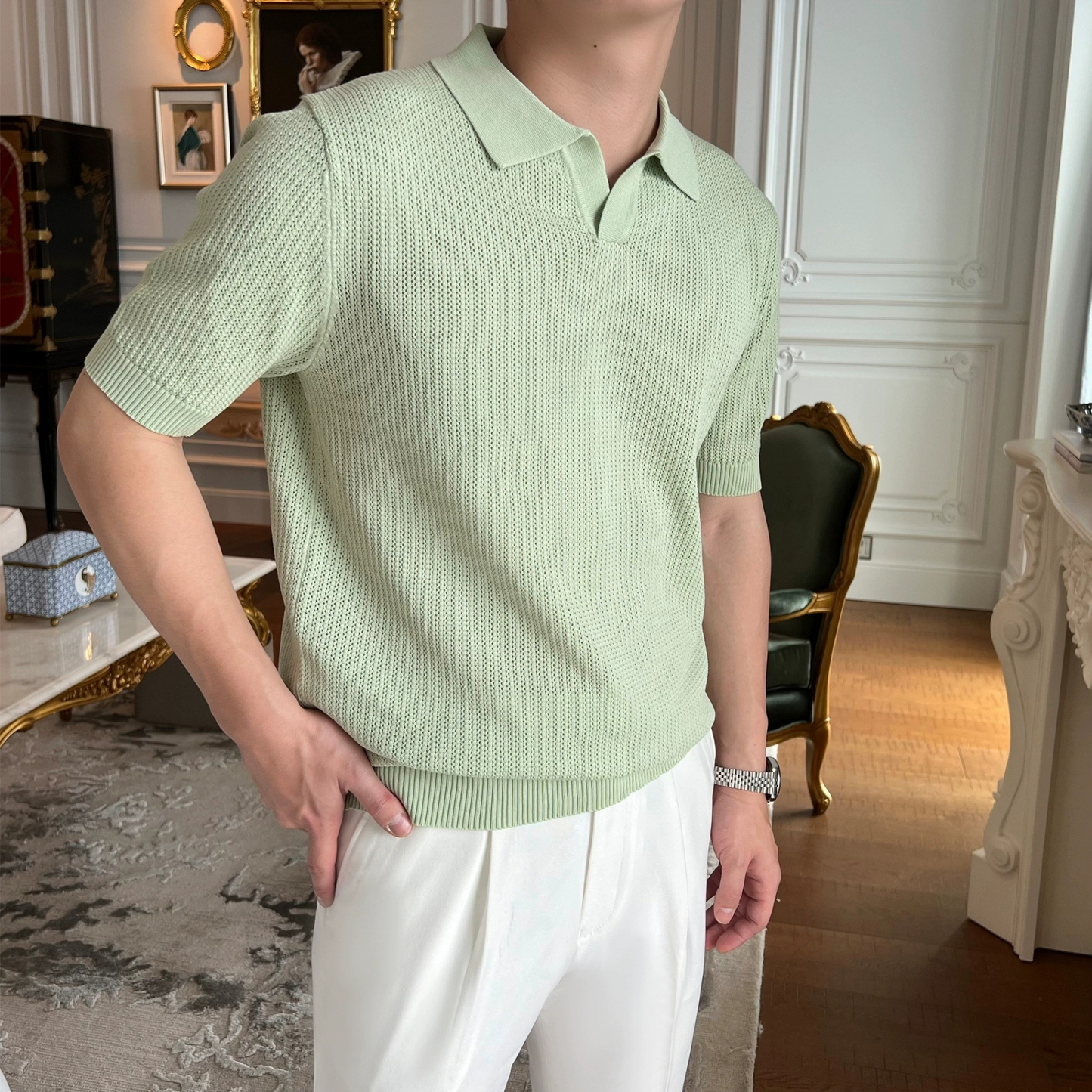 Men's Slim Fit Cotton Polo Shirt - Breathable Summer Casual & Golf Tee