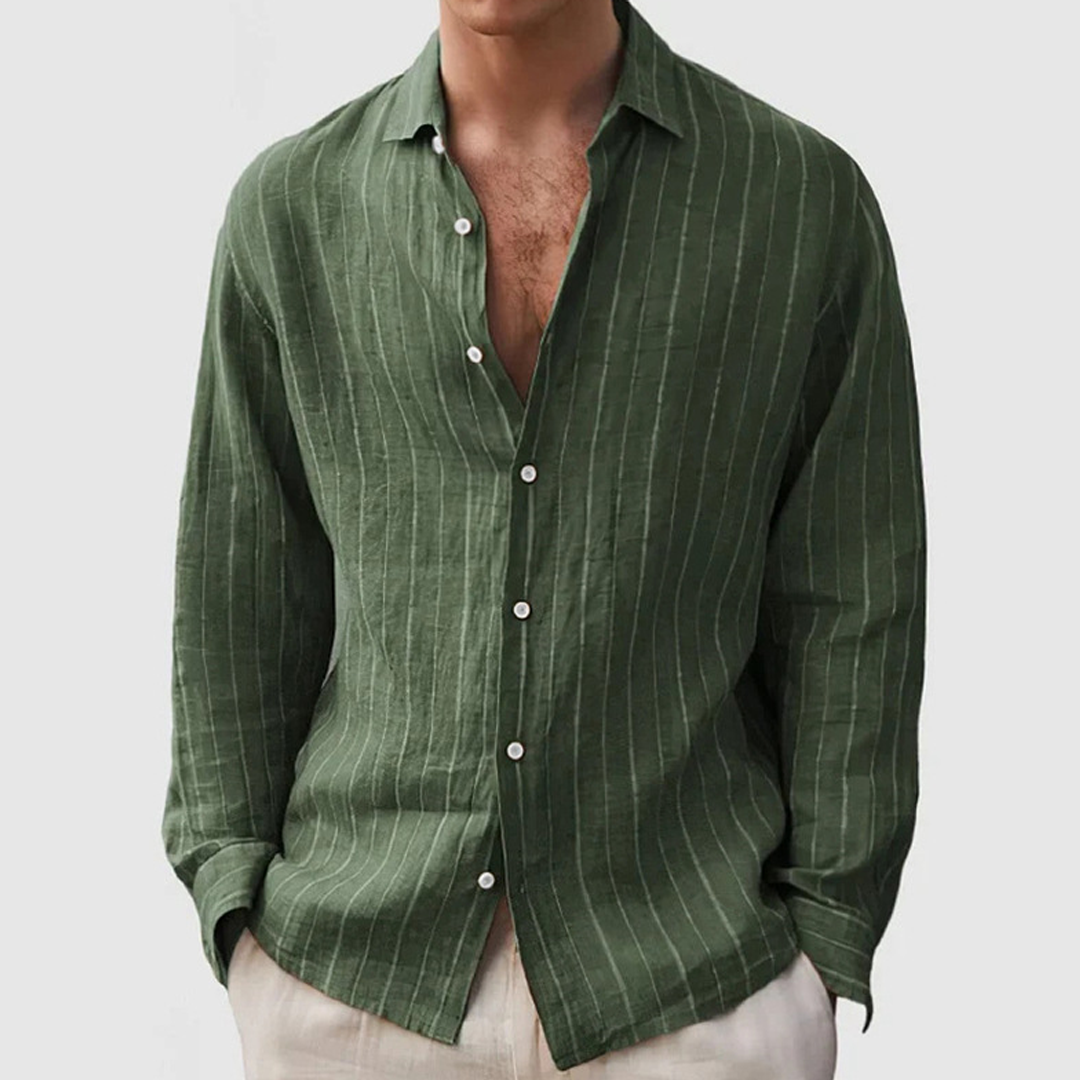Casual Long Sleeve Shirt Striped Print Casual Long Sleeve