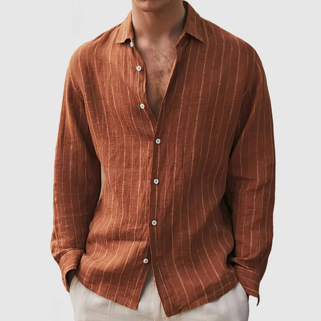 Casual Long Sleeve Shirt Striped Print Casual Long Sleeve