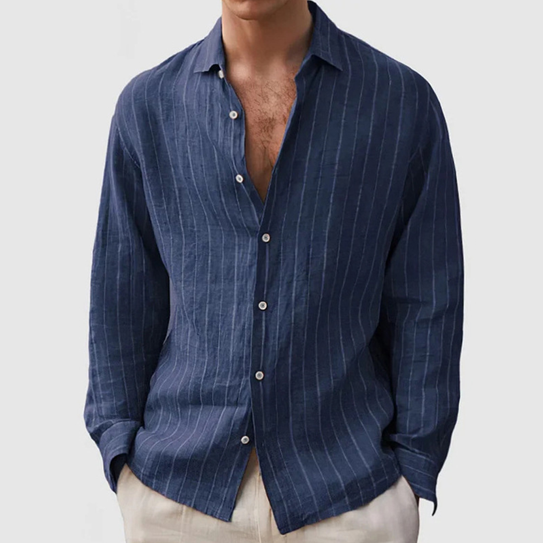Casual Long Sleeve Shirt Striped Print Casual Long Sleeve