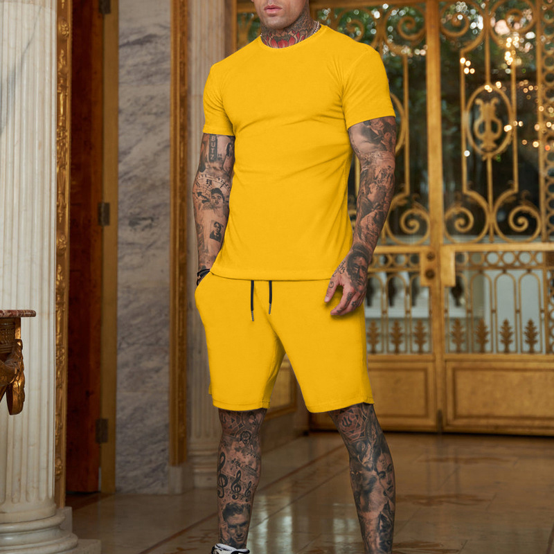 Mens Short Sets 2 Piece Outfits Fashion Summer Tracksuits Casual Set