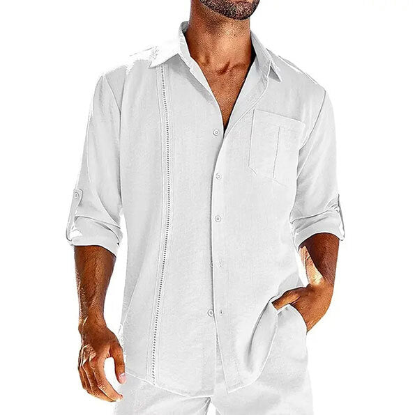 🔥Men's casual zipper design long sleeve shirt